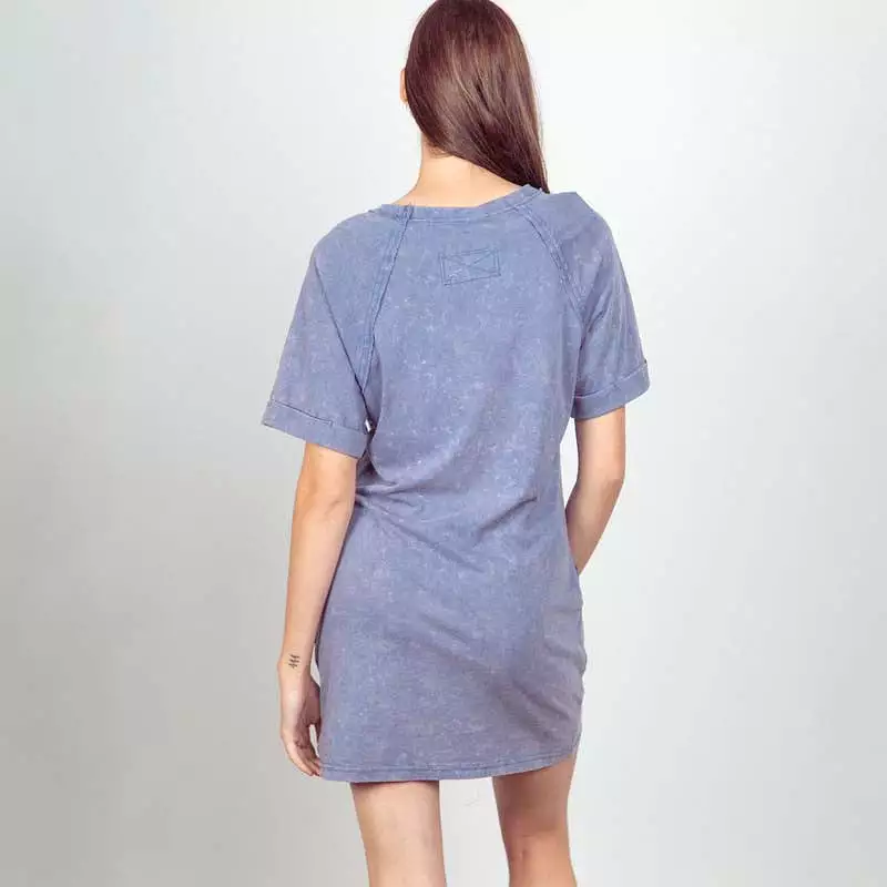 1 Pocket Garment Wash T-Shirt Dress