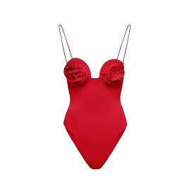 2023 Sexy One Piece Swimwear Skirt Women Vintage Push Up Ruched Swimsuit Solid Red Beach Wear Summer Bathing Suit Dress