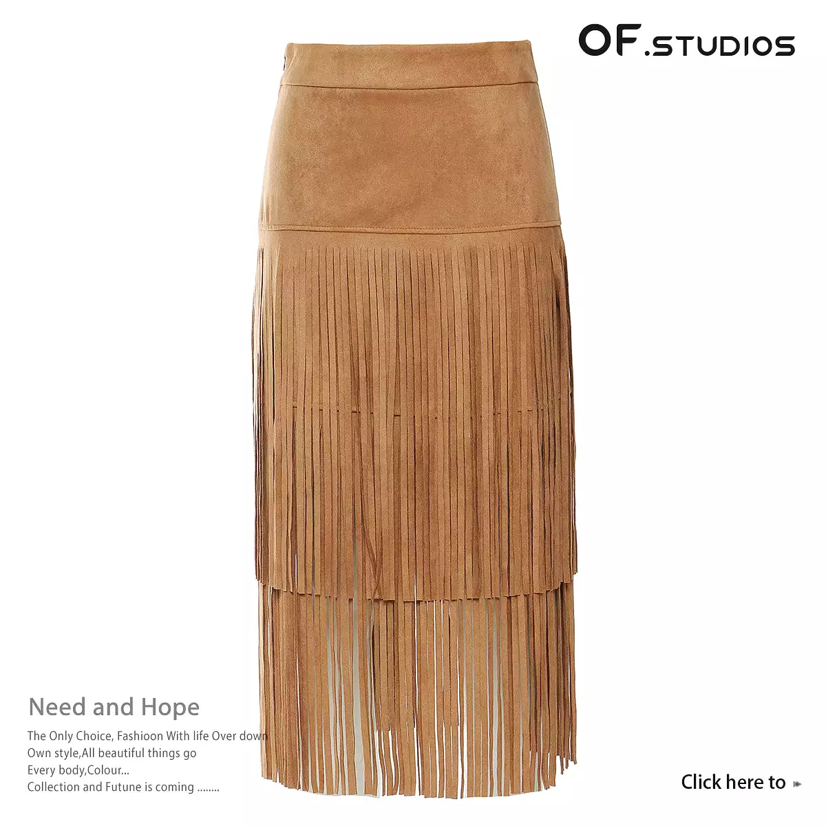 23 spring denim style wild domineering Europe and the United States heavy industry tassel mid-length skirt female