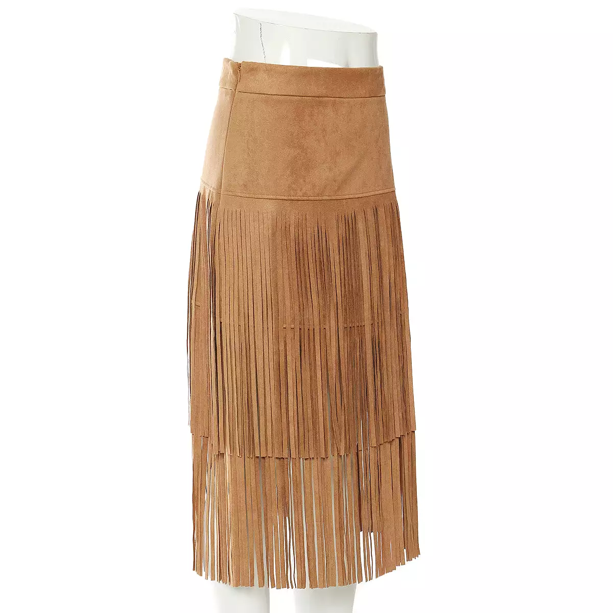 23 spring denim style wild domineering Europe and the United States heavy industry tassel mid-length skirt female