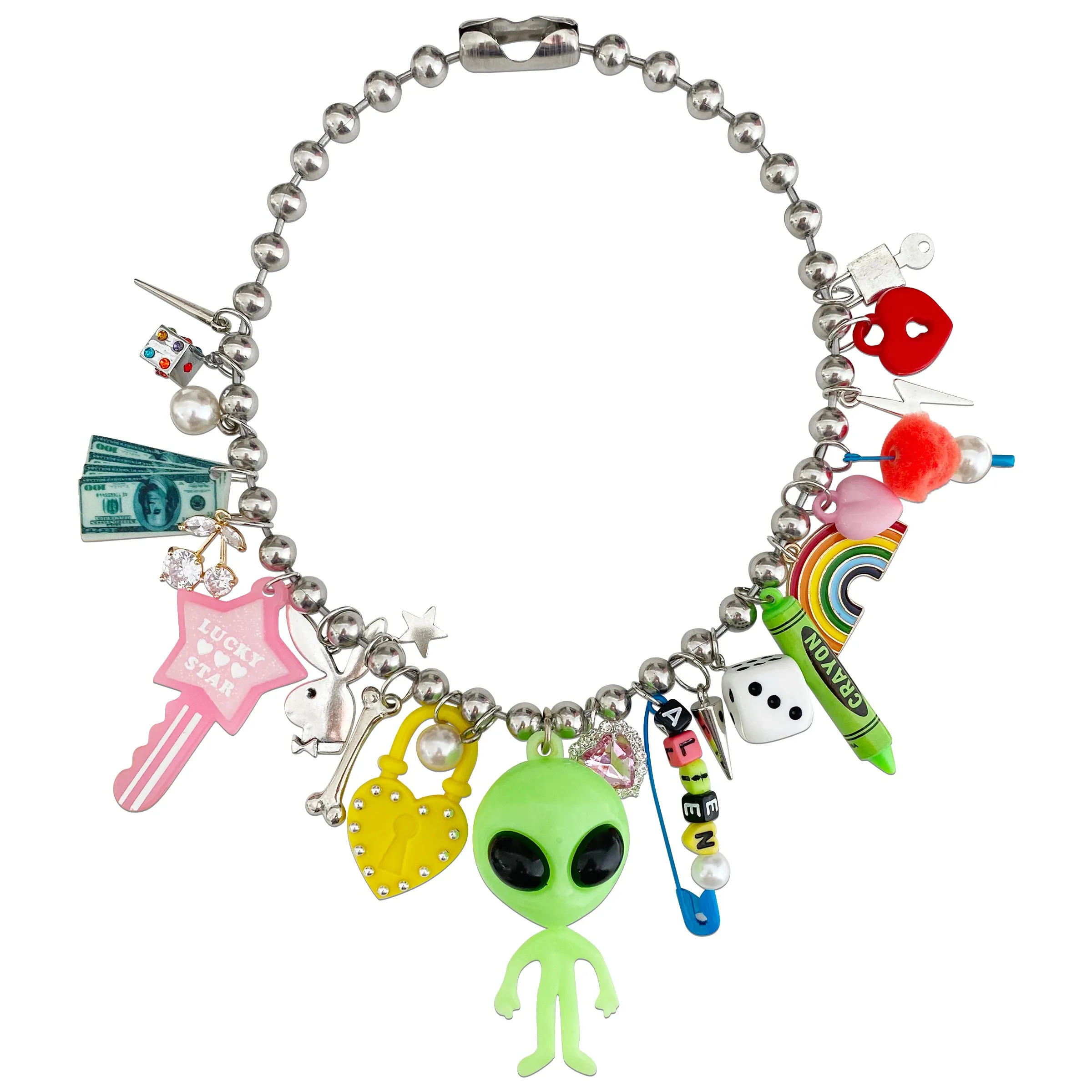 90'S Glow ALIEN Charm Necklace