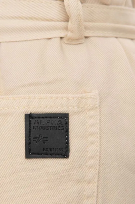 Alpha Industries cotton trousers beige color