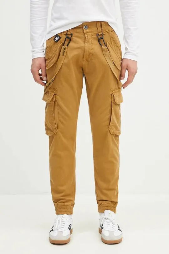 Alpha Industries trousers Utility Pant men's brown color 128202.13