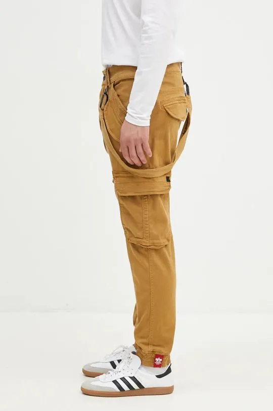 Alpha Industries trousers Utility Pant men's brown color 128202.13