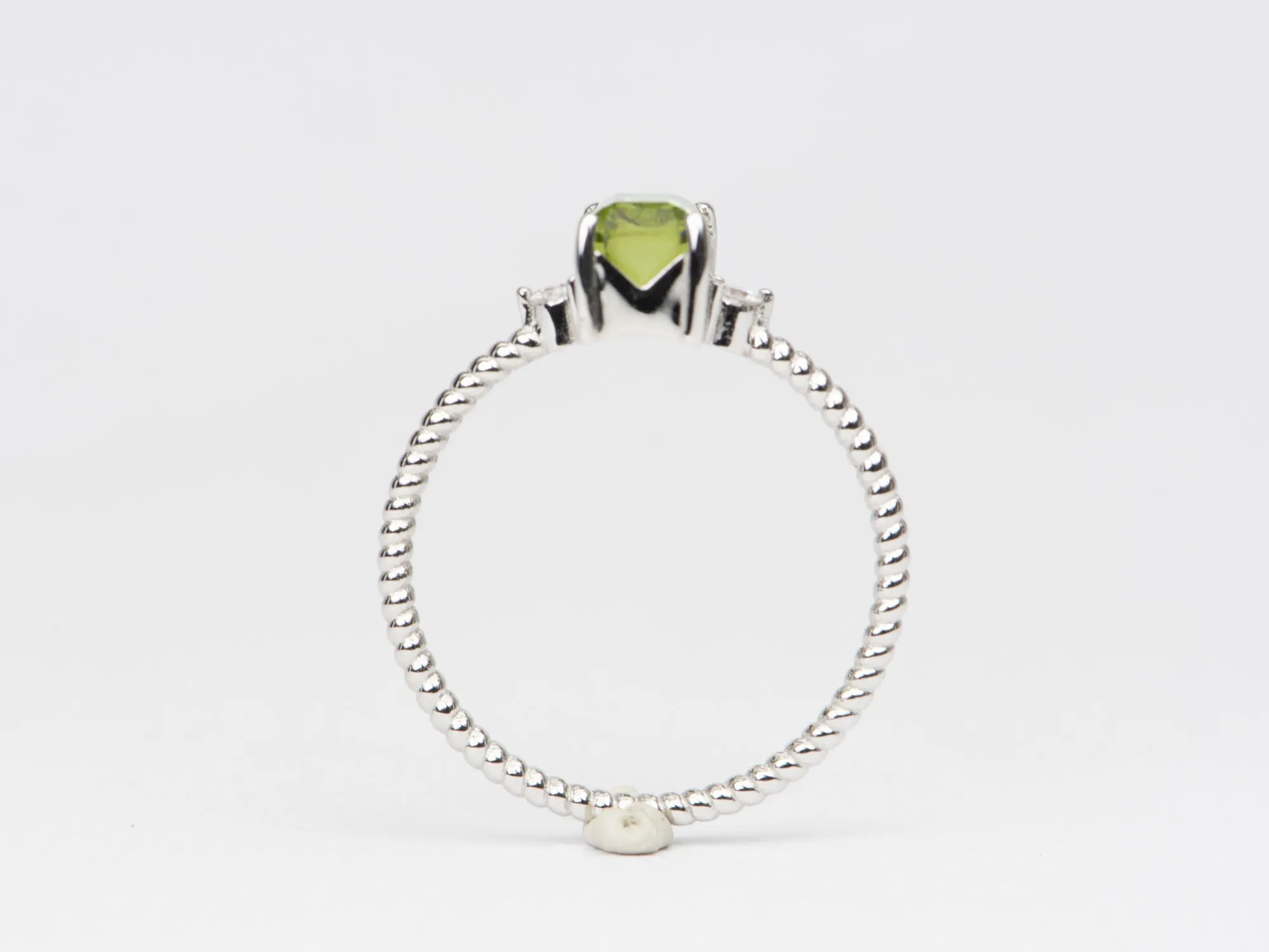 Apple Green Tourmaline and Diamond 14K White Gold Ring R6380