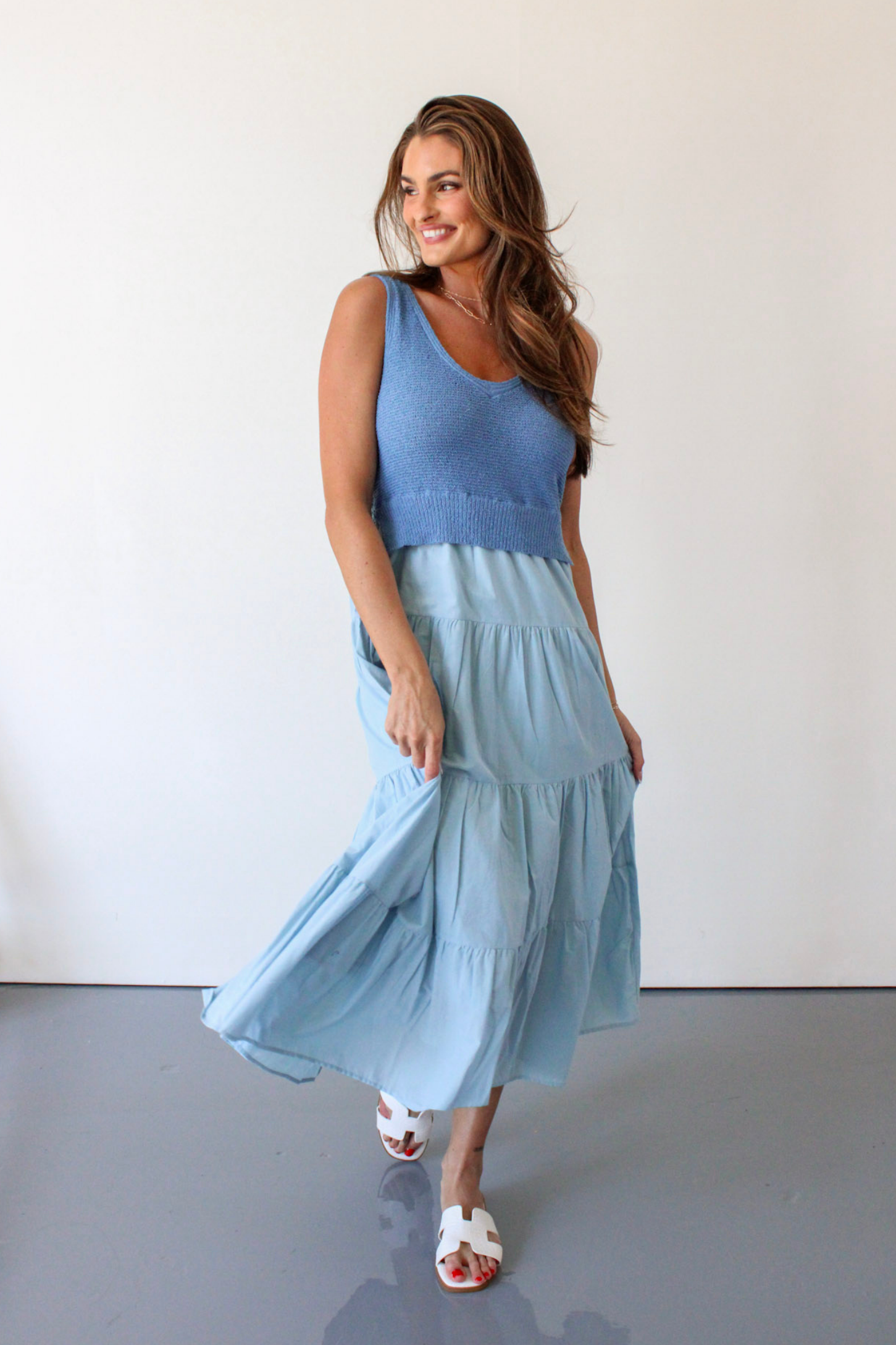 Aries Maxi Dress in Blue