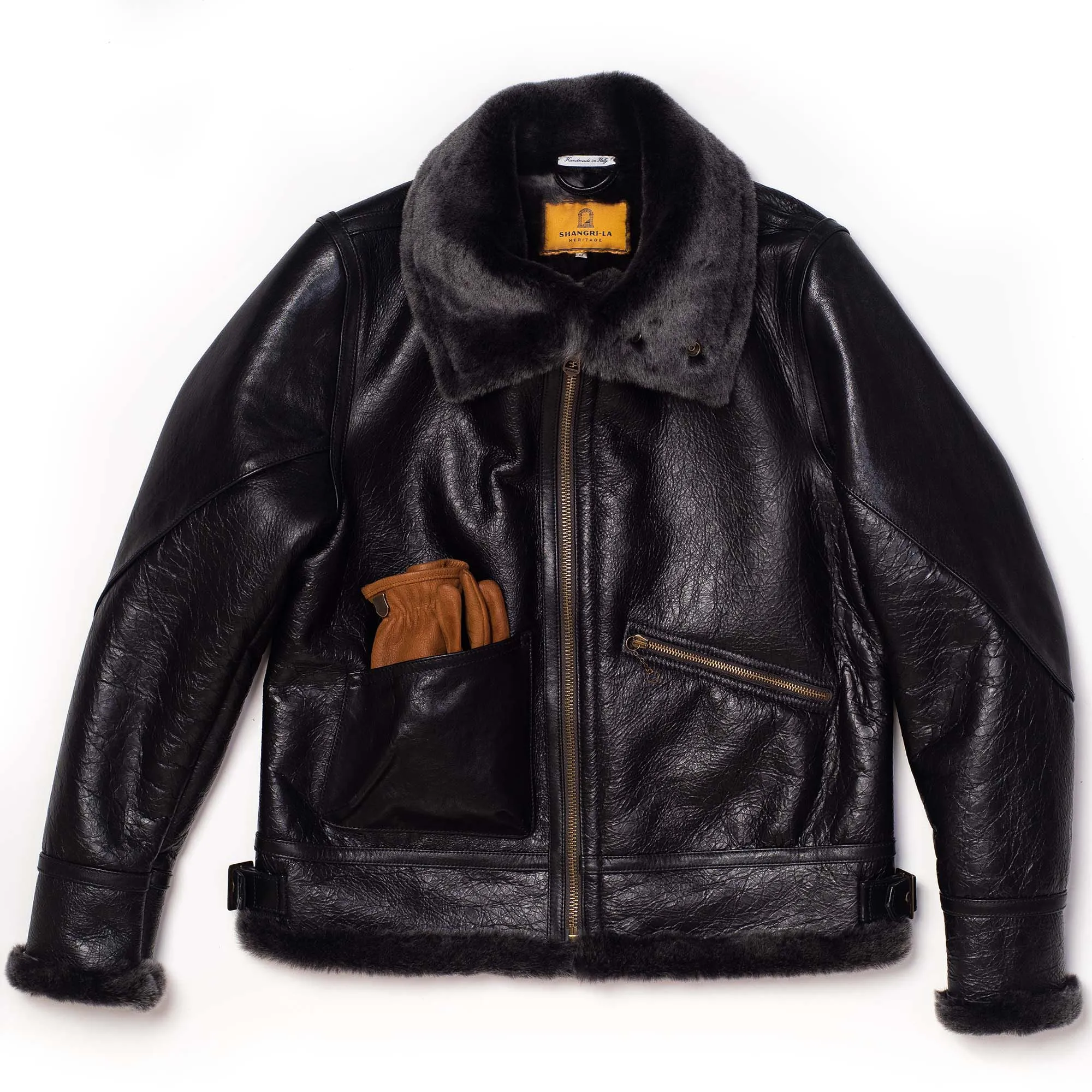 Aviatore B-3 Black Shearling Jacket - Shangri-la Heritage