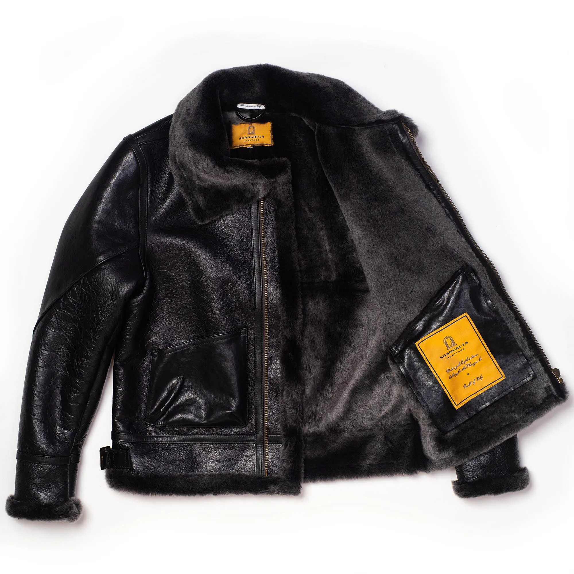 Aviatore B-3 Black Shearling Jacket - Shangri-la Heritage