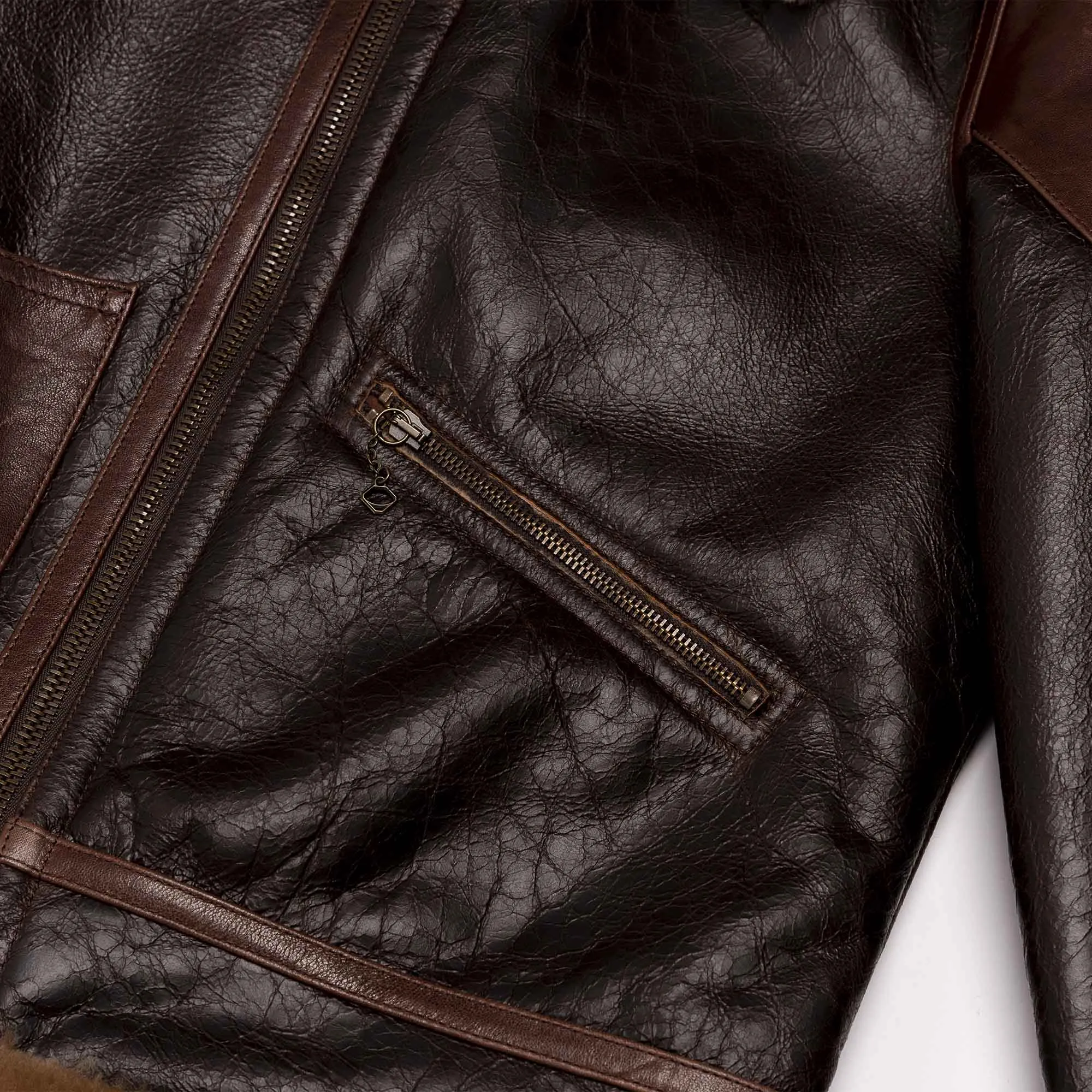 “Aviatore” B-3 Seal Brown Shearling Jacket - Shangri-la Heritage