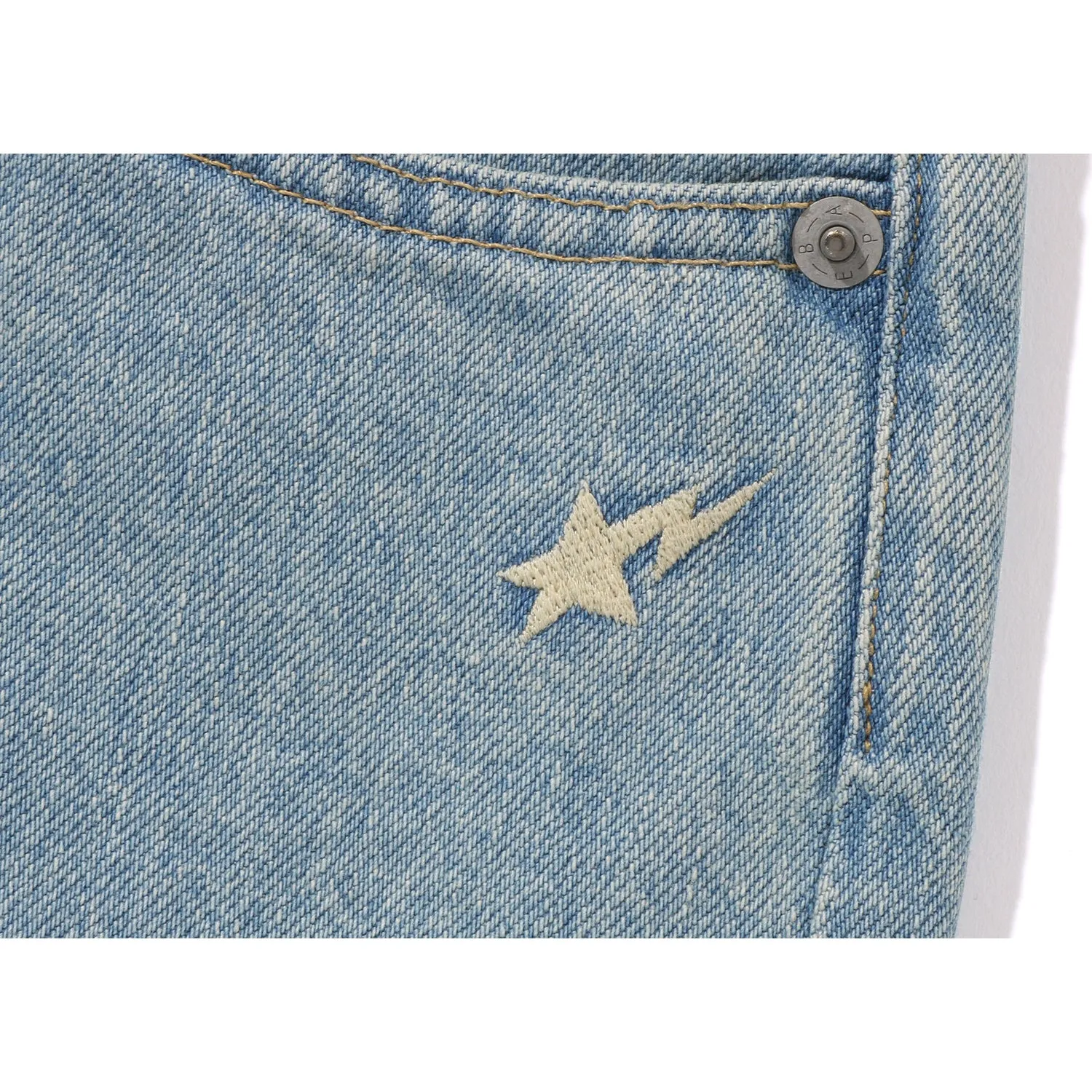 BAPE STA EMBROIDERY BAGGY DENIM PANTS LADIES