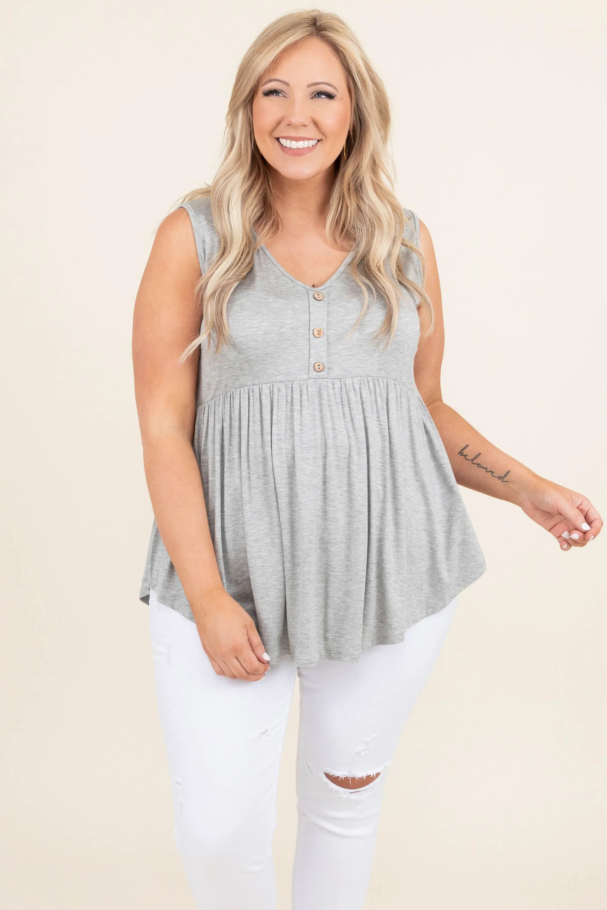 Be Specific Top, Heather Gray