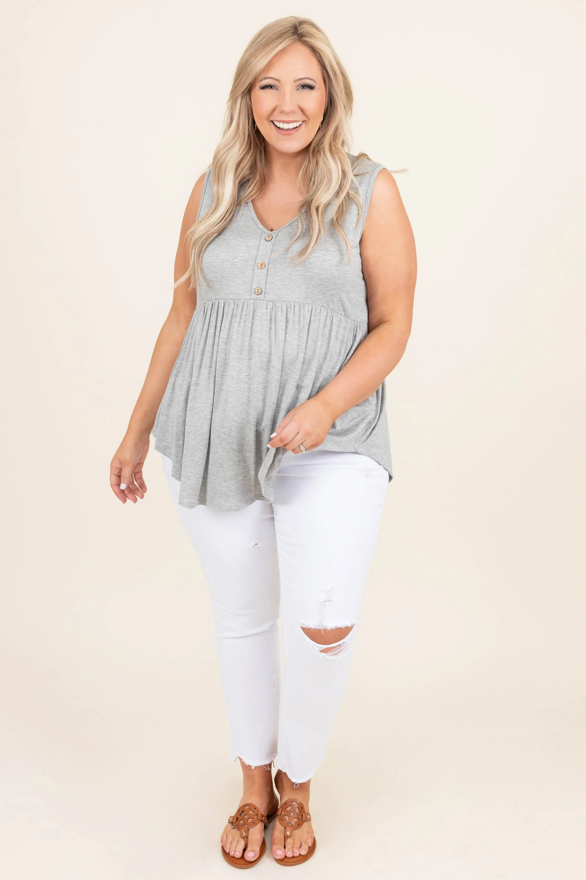 Be Specific Top, Heather Gray