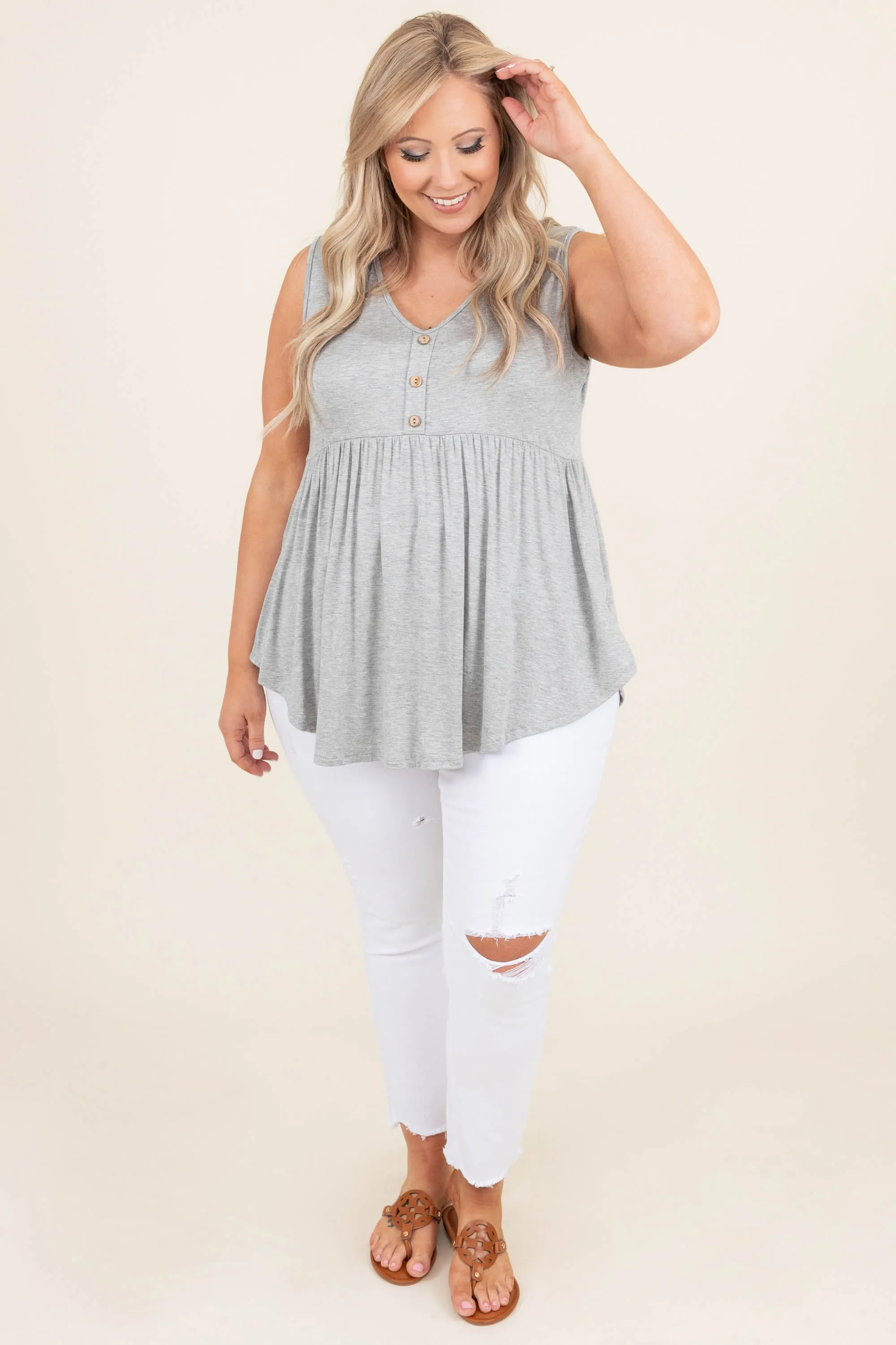 Be Specific Top, Heather Gray