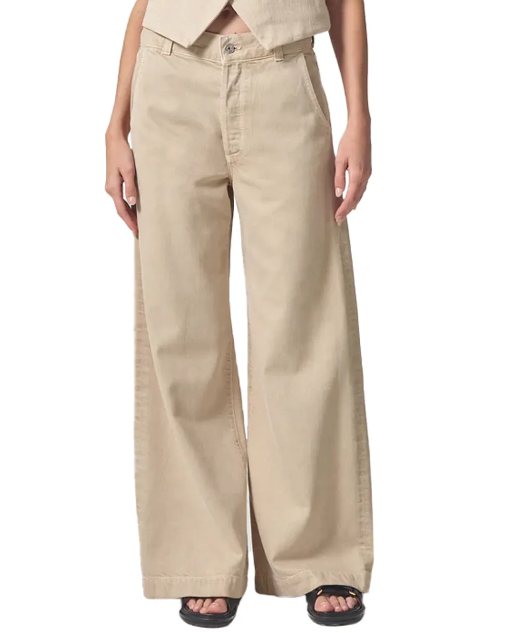 Beverly Wide Leg Trouser in Taos Sand