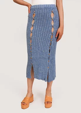 Blue Melange Loulou Skirt