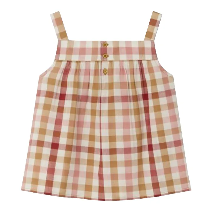 Bonpoint Child Lys Blouse Caramel Brown Checks