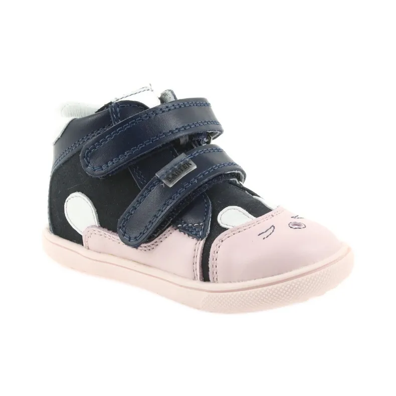 Booties children's shoes Velcro rabbit Bartek 11702 white navy blue pink