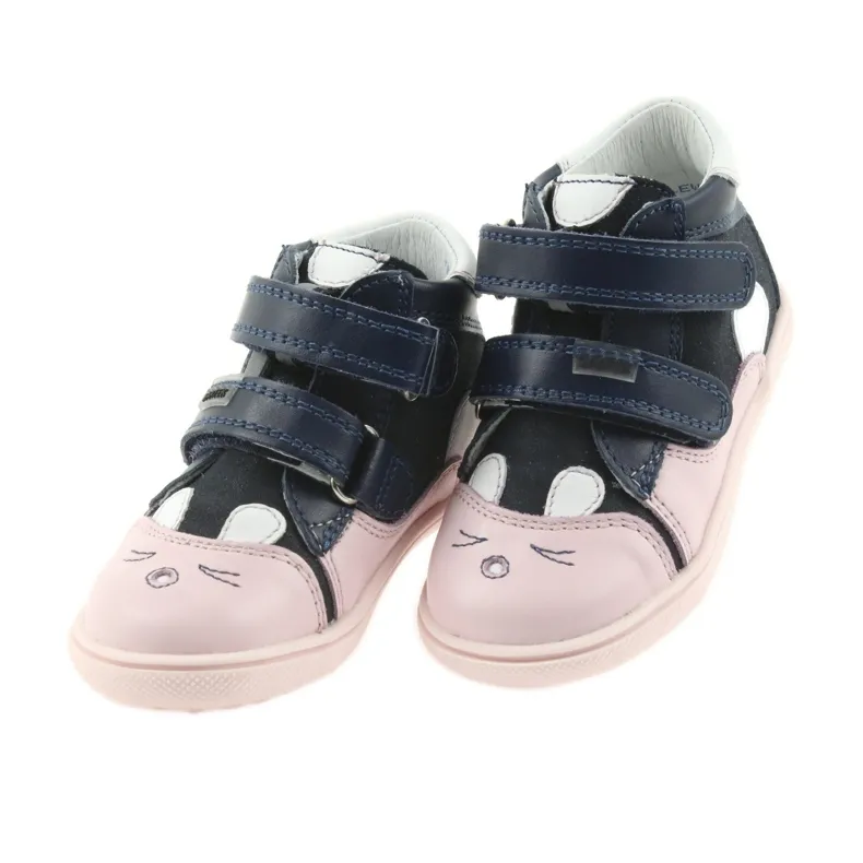 Booties children's shoes Velcro rabbit Bartek 11702 white navy blue pink