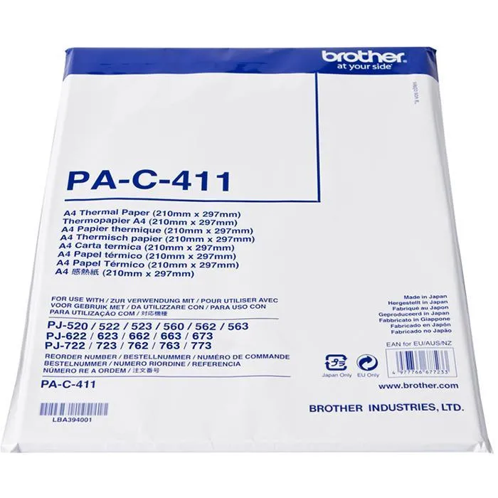 Brother PA-C-411 Thermal Paper A4 Pack 500 Sheets PocketJet Printers Bulk