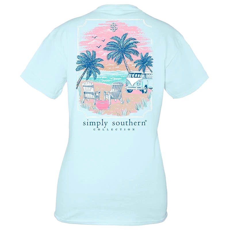 Bus On The Beach Short Sleeve T-Shirt