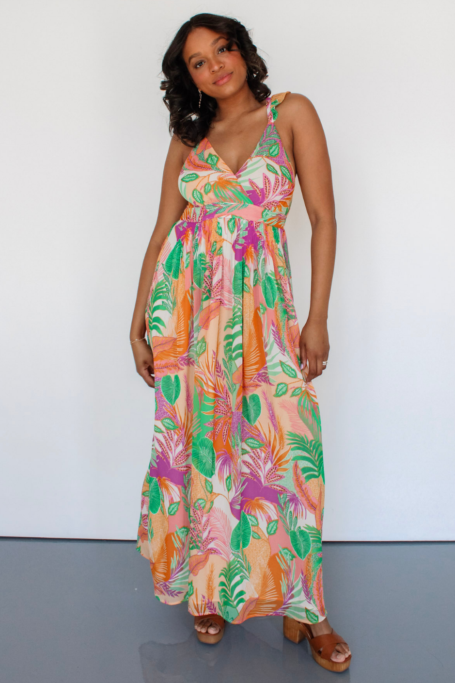 California Girl Flutter Sleeve Maxi Dress