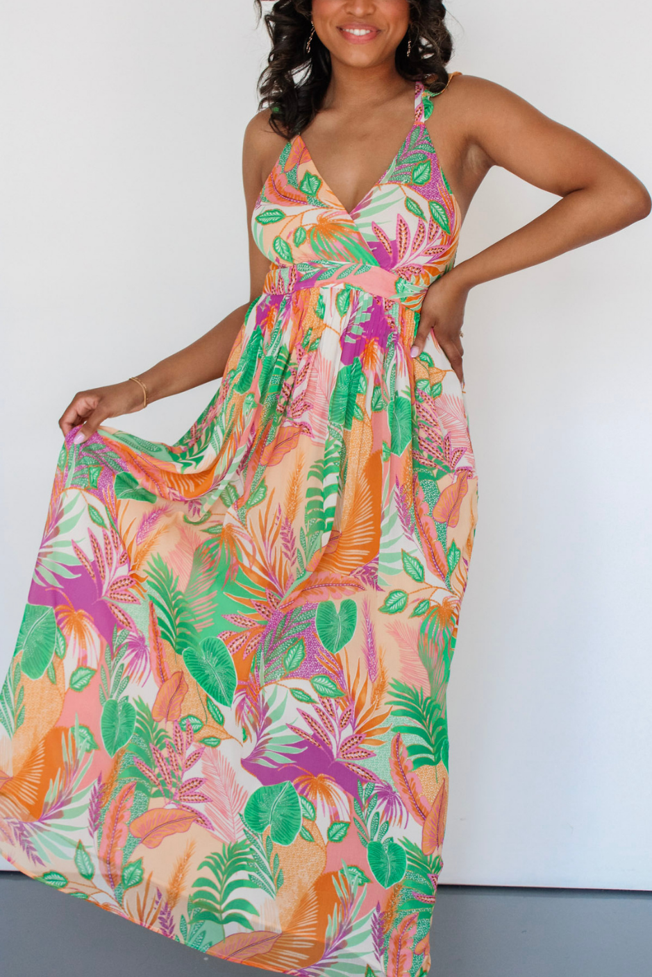 California Girl Flutter Sleeve Maxi Dress