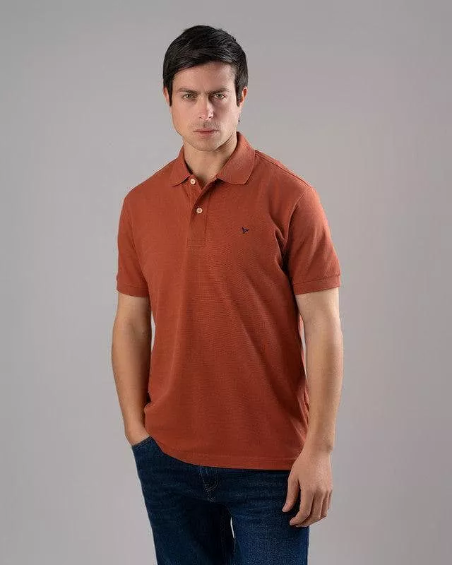 CLASSIC FIT PIQUE POLO SHIRT - HAVANE