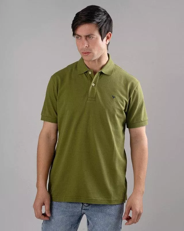 CLASSIC FIT PIQUE POLO SHIRT - KHAKI