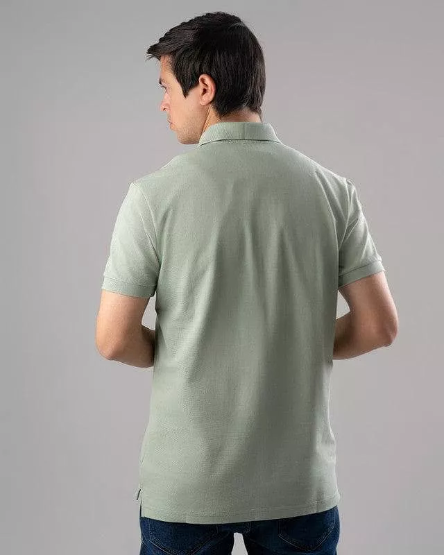 CLASSIC FIT PIQUE POLO SHIRT - LIGHT GREEN