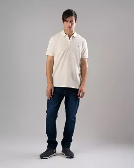 CLASSIC FIT PIQUE POLO SHIRT - OFF WHITE