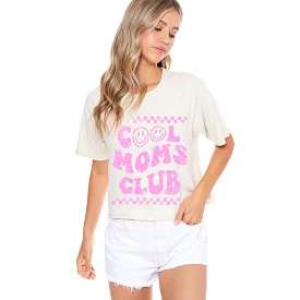 Cool Moms Club Cropped Short Sleeve T-Shirt