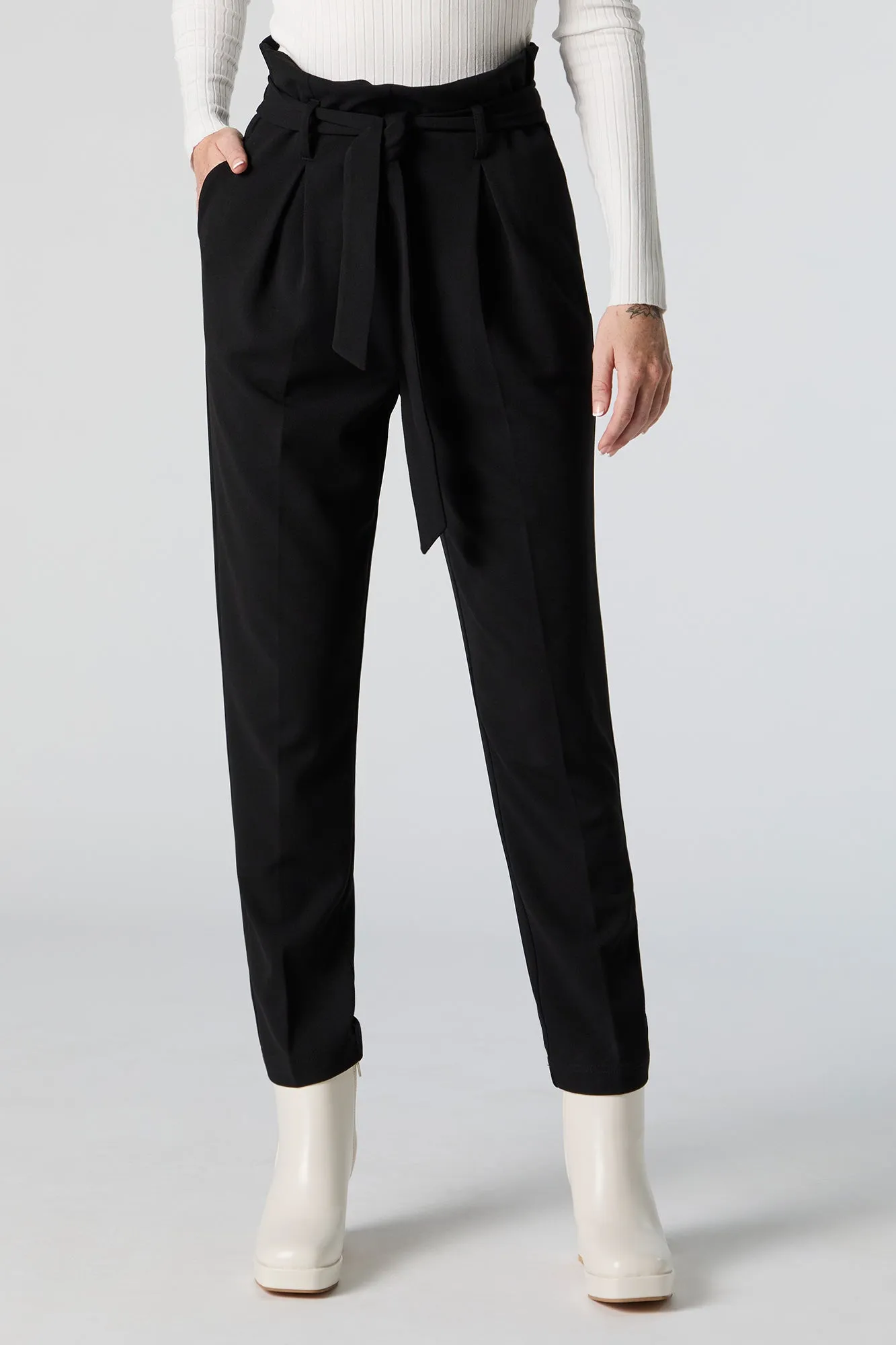 Crepe Paperbag Dress Pant