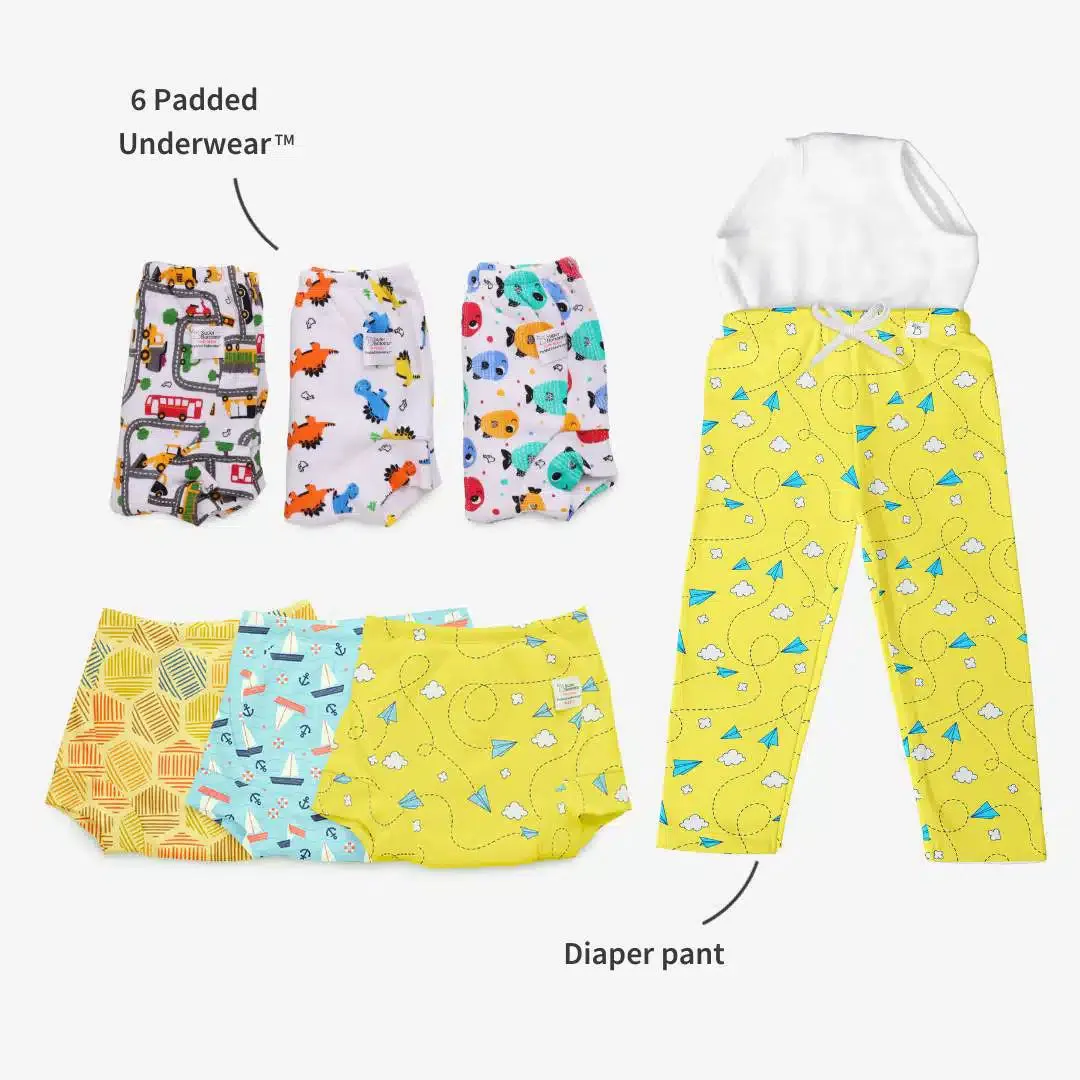 Diaper Pant + 6 Padded Underwear Combo