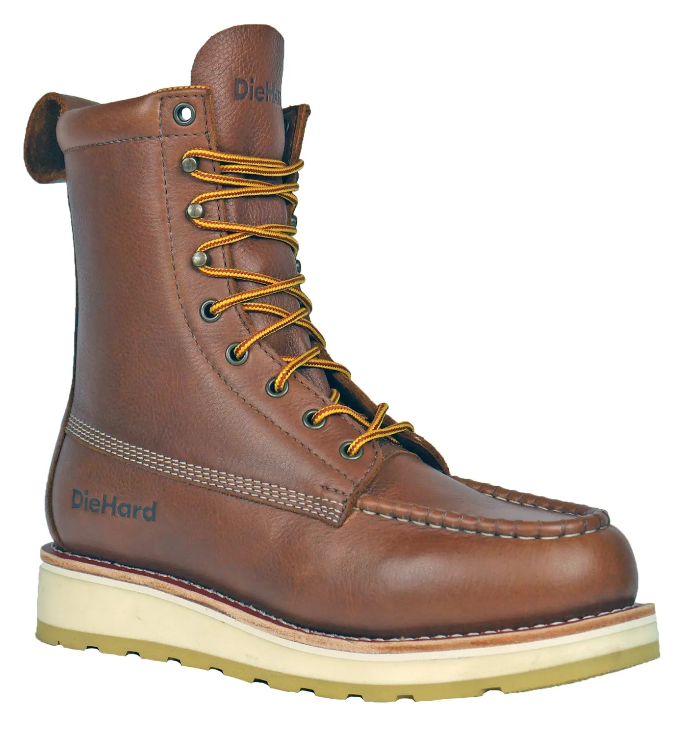 DieHard Mens Malibu Comp Toe Rust Leather Tumbled USA Work Boots