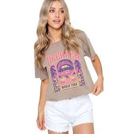 Dreamer Lips Cropped Short Sleeve T-Shirt