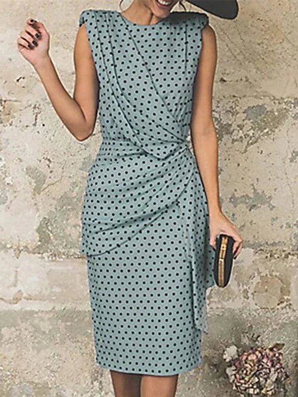 Elegant Polka Dot Print Sheath Dress for Women