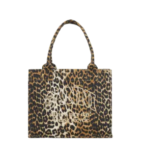 GANNI Leopard Large Easy Shopper