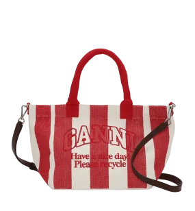 GANNI Red Stripes Small Easy Shopper