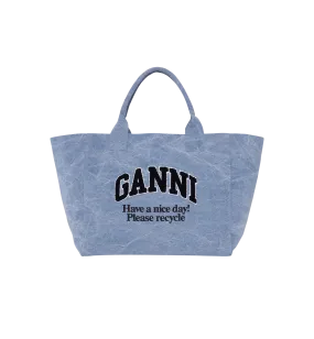 GANNI Washed Denim Shopper XXL