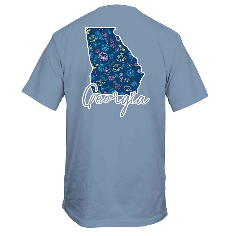 Georgia State Floral Short Sleeve T-Shirt