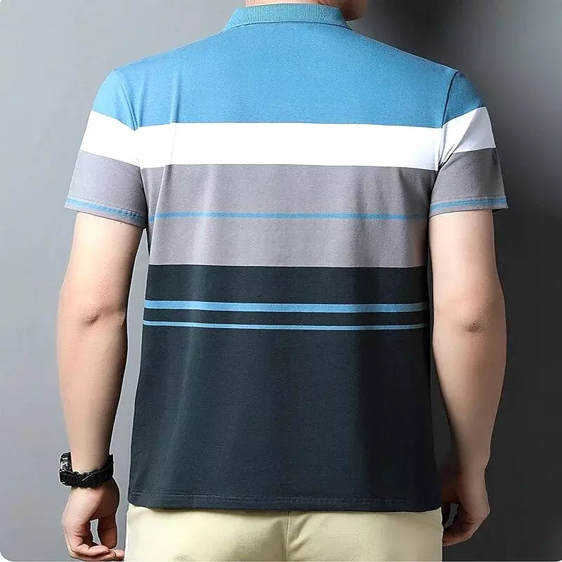 Gradient Striped Polo Shirt For Men