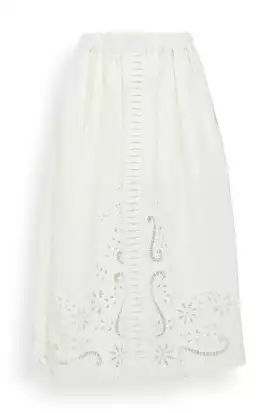 Liat Embroidery Skirt in White