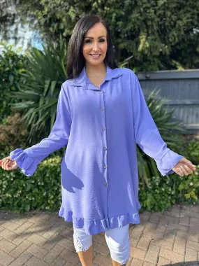 Lilac Crepe Frill Tunic April