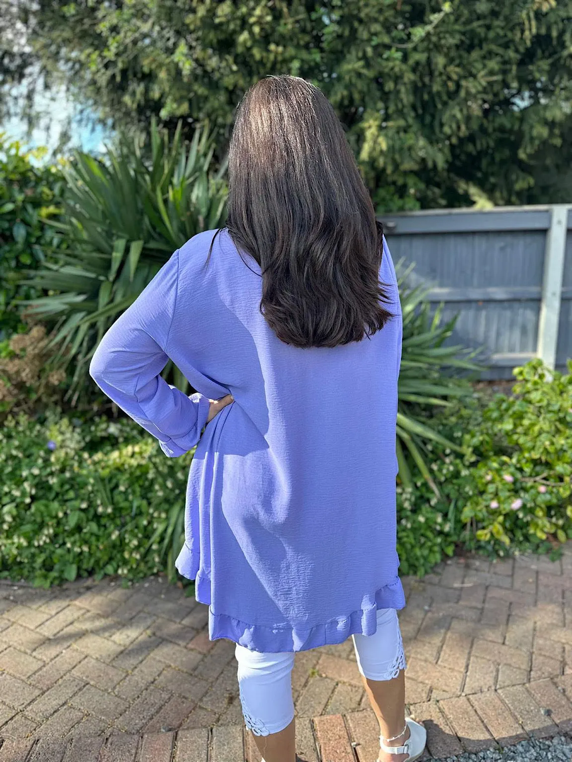 Lilac Crepe Frill Tunic April