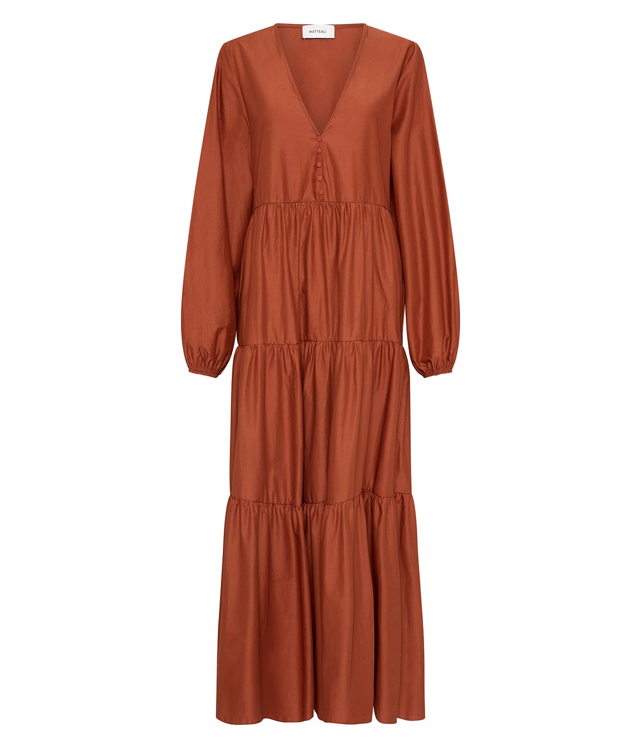 LONG SLEEVE PLUNGE DRESS- SIENNA