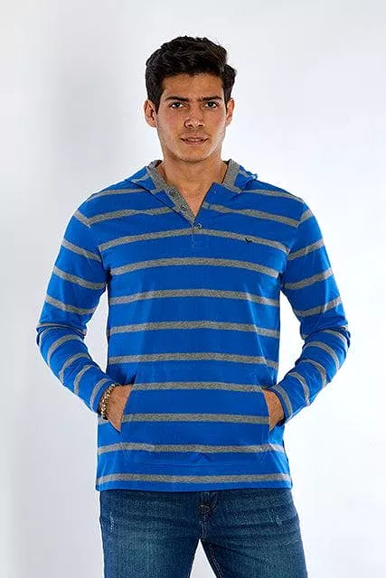 LONG SLEEVE STRIPED T-SHIRT - BLUE FONSE