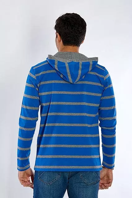 LONG SLEEVE STRIPED T-SHIRT - BLUE FONSE