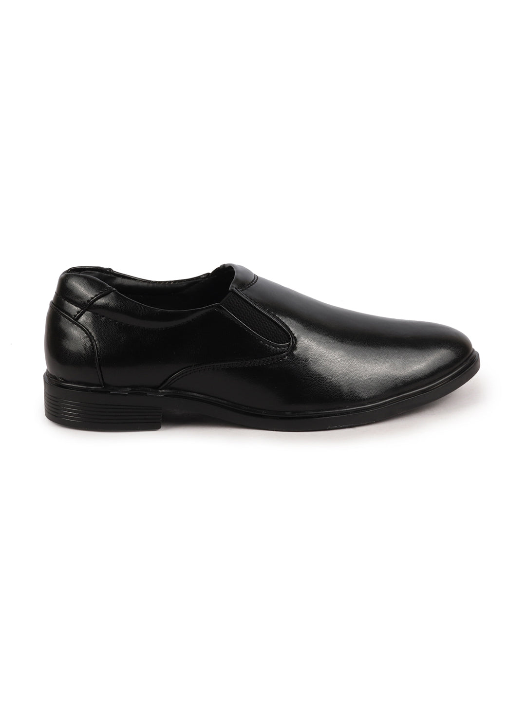 Men Black Formal Dress Slip On Shoes With Cushioned Footbed For Office|Work|Loafer|Half Shoes|Cut Shoe