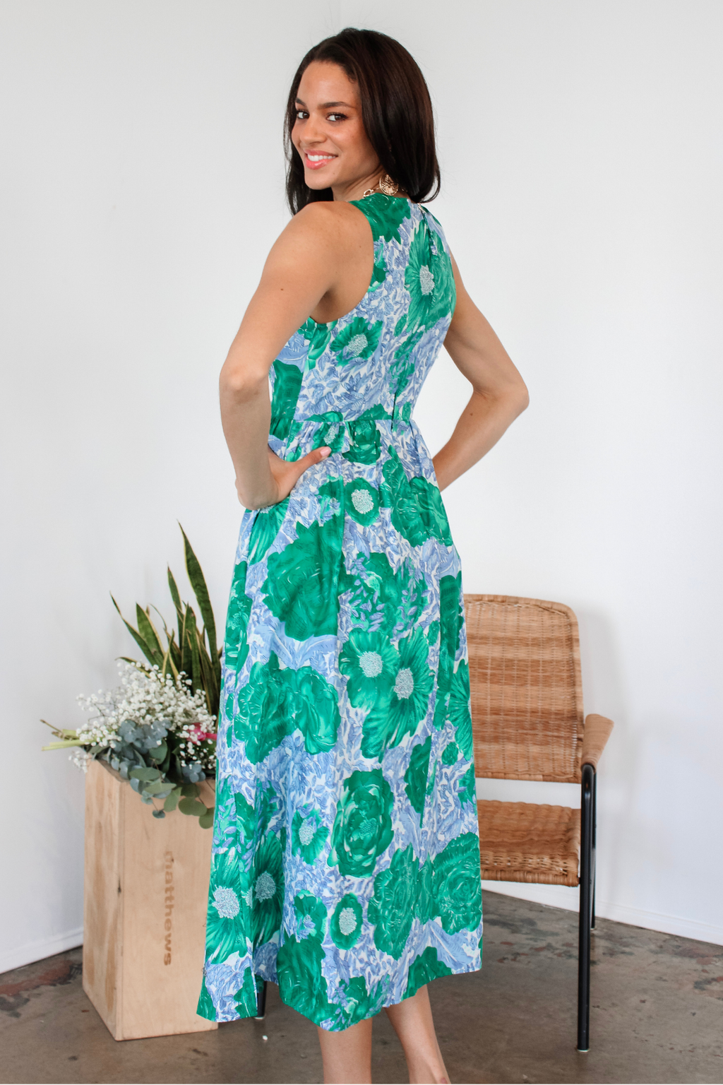 My Love Grows Floral Midi Dress