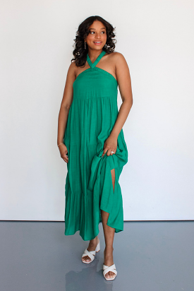 On Vacay Maxi Dress in Green